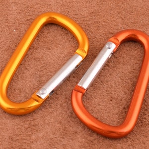 metal Carabiner D Buckle,climbing Keychain Clip,39*17mm key ring clasp,Spring Snap Key Chain Clip Hook Screw Gate Buckle,Outdoor Camping