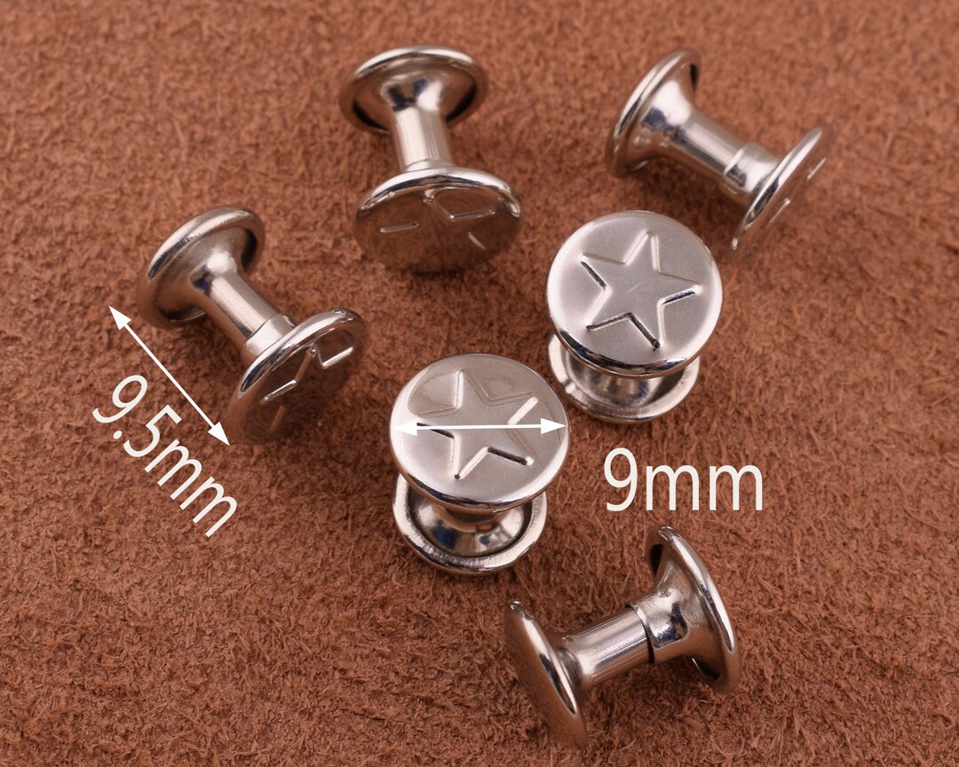 9*9.5mm Silver Rivets Pentacle Rivet 50sets Metal Button Double Capped ...