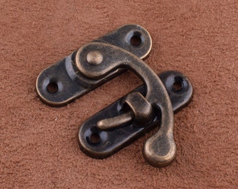 metal box locks Bronze Iron Latch,Rustic Iron Latch with screws,46*40mm Trunk Hasp,Jewelry Box Hasp,Latch Lock for table/drawer/diy making