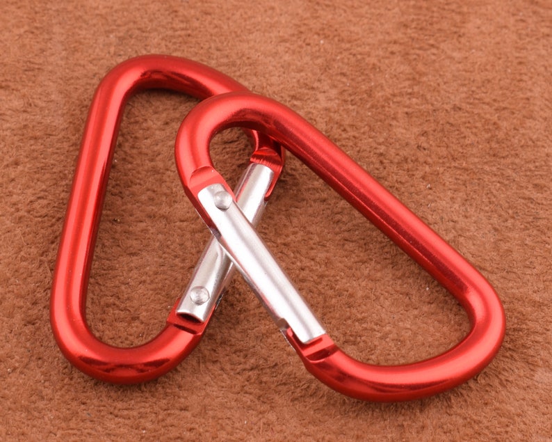 Carabiner Clip Push gate clip Carabiner Camp Snap hook 1.5 inch Carabiner keychain carabiner hook clasp spring D ring Screw Lock Key Chain