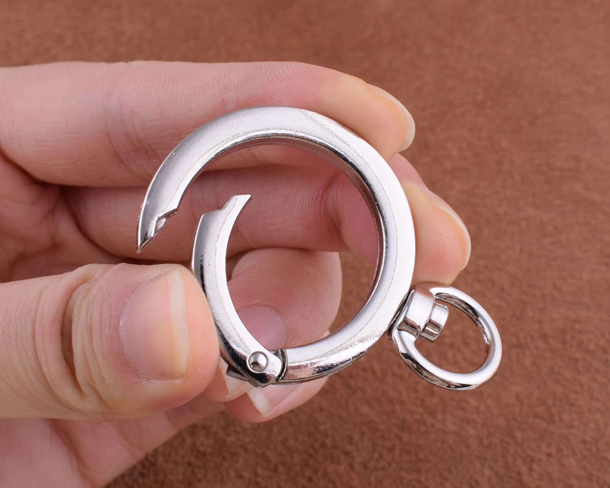 Spring O Ring With Loop,26mm Metal Round Snap Hook,circle Spring Push ...