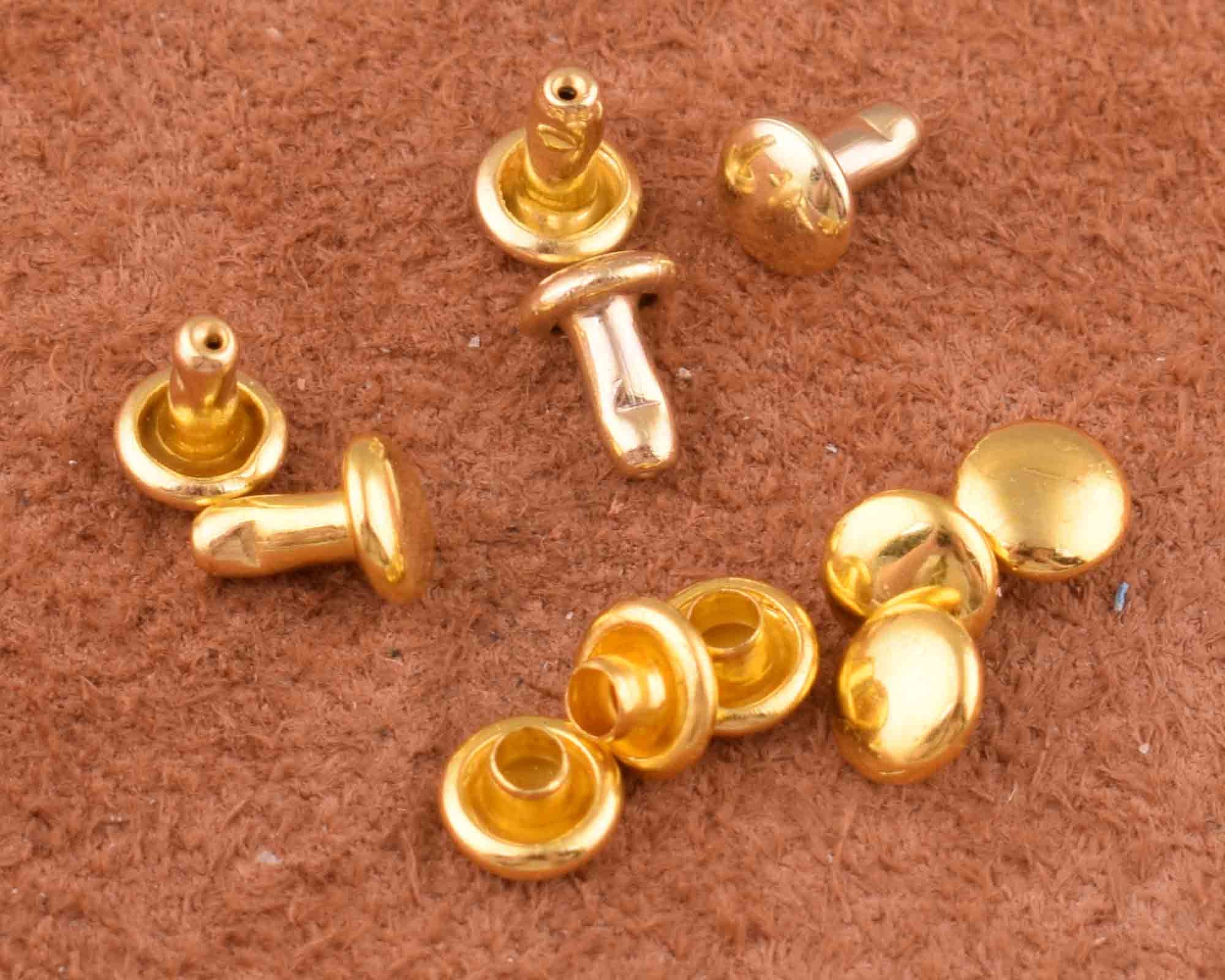 Gold Double Cap Rivets Rapid Rivets Double Cap Rivets 5*5*6mm Mini ...