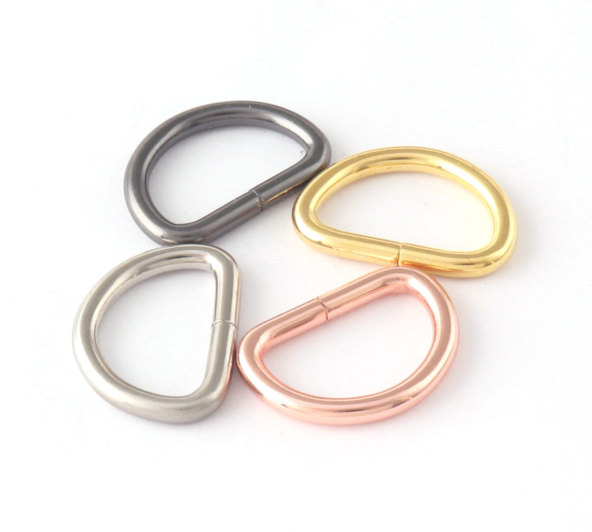 20mm D Ring Gunmetal Gold Rose Silver Metal Bag Connector Loop