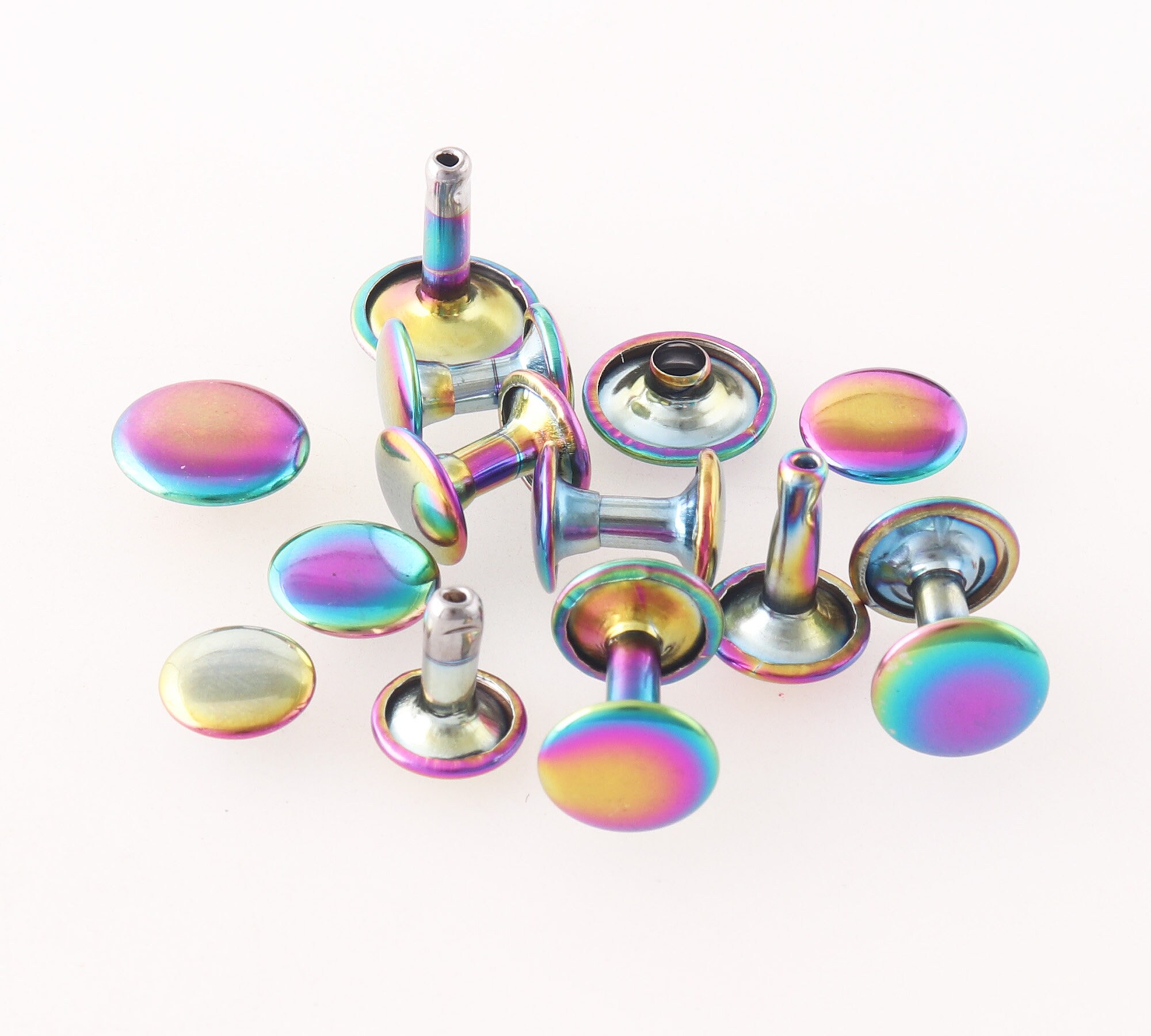 Rainbow Double Cap Rivets Round Rapid Rivet Studs for Purse Bags ...