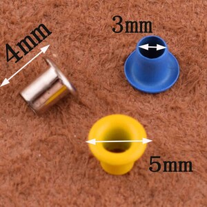 500pcs Eyelet Grommets in 3mm inner hole Leather Craft Scrapbook Sewing Repair DIY,brass mini eyelets For Bead Cores/clothes/Leather/Canvas image 4