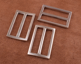 silver Adjuster Buckle 8pcs 38mm Metal/Alloy Slide Belt Buckle Tri Bar Buckles Strap Flat Buckle Adjuster Slider Buckle Bag Handware