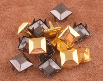 120pcs gold/Black Metal Studs, 8*9mm Metal Studs, Rivets Studs Spikes, Leder Craft Accessories, Craft Supplies-ms3016)