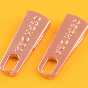 10 sets zipper head slider coil zipper coil puller head,rose Gold Replacement Purse Hardware Wholesale Bulk for sewing bags clothing shoes