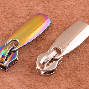 6pcs Pull Zipper Heads- Size #5 loose sliders/pulls for Handbags & Craft Projects~ 6mm Zipper Stop Wholesale
