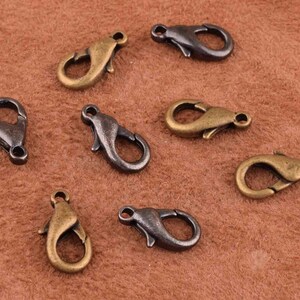 100pcs Lobster Claw Clasp,Jewelry Supply,15mm Craft Supplies Lobster Clasp Lobster Claw Jewelry Clasps,Metal Clasps Necklace Making Supplies