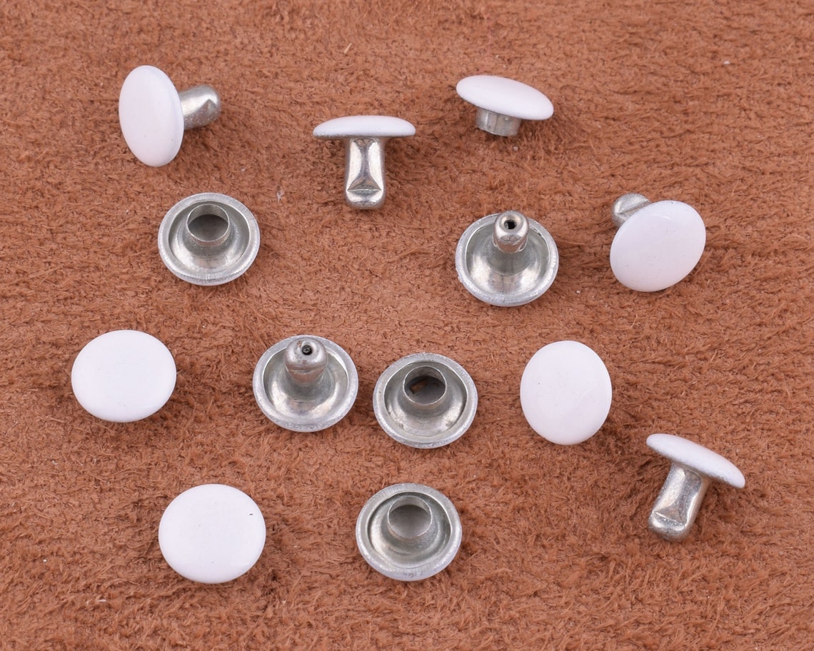 Double Cap Rivets Studs Round Metal Flat Rivets 8mm Rivet Etsy