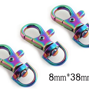 Lobster Clasps Rainbow Lobster Swivel Clasps Metal Trigger Snap Hooks trigger clip belt lanyard buckle for purse supplies 4 pcs