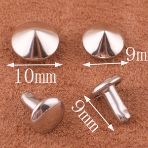Awl shape Double Cap Rivets 10*9/9*9mm Stud Rapid Rivets Leather Craft Repair for leather, clothing, crafts, and embellishments