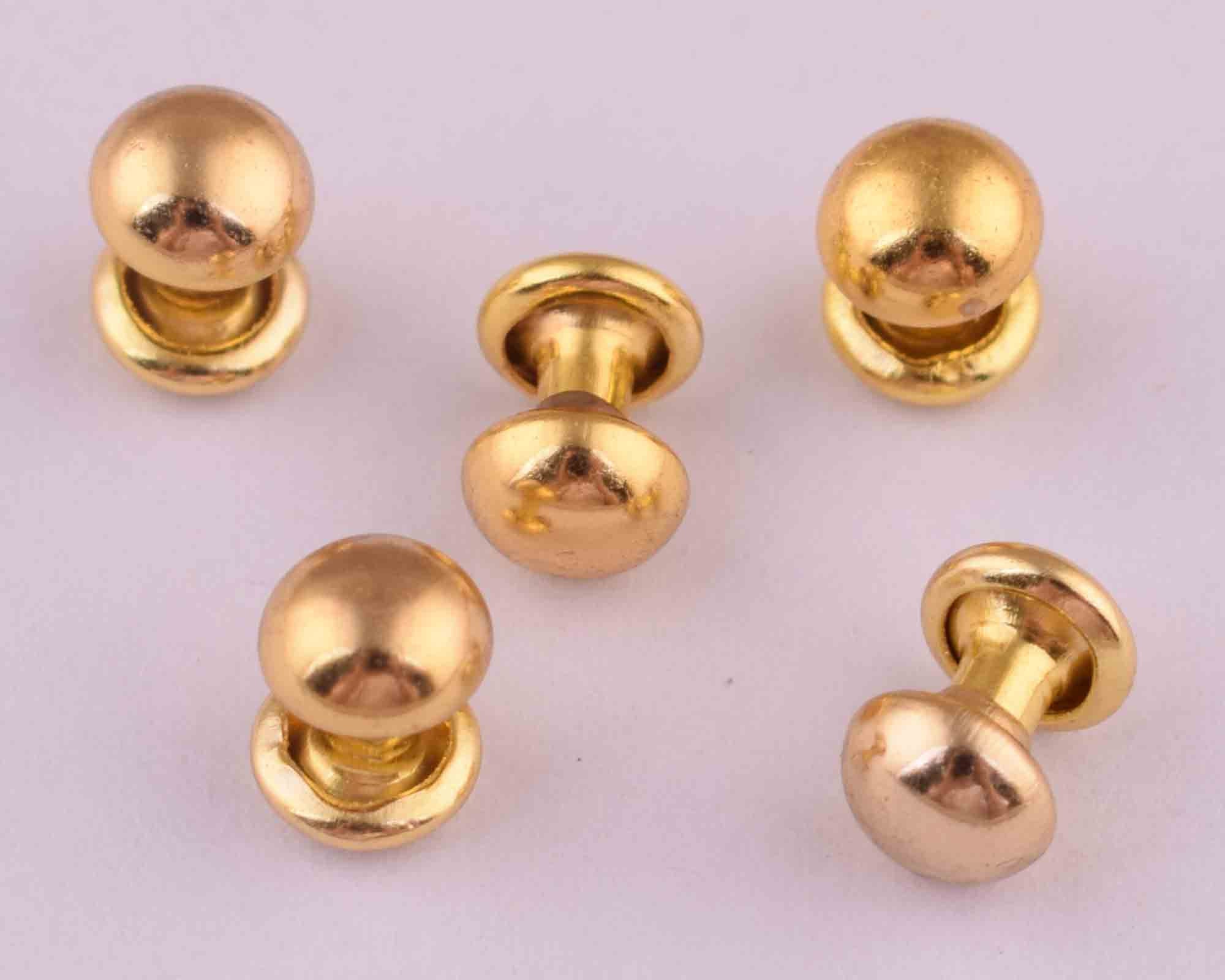 Gold Rivets Rapid Rivets Double Cap Rivets 5*5*6mm Mini Round Rivet ...