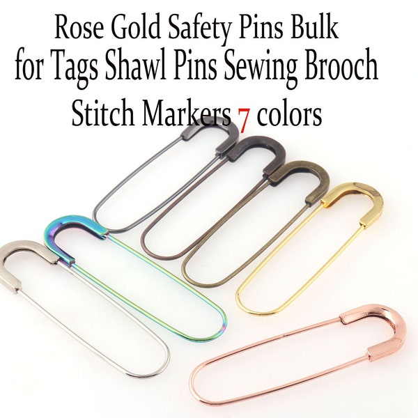 Spille da sicurezza in oro rosa Bulk for Tags Shawl Pins Sewing Spilla Stitch Markers 7 colori