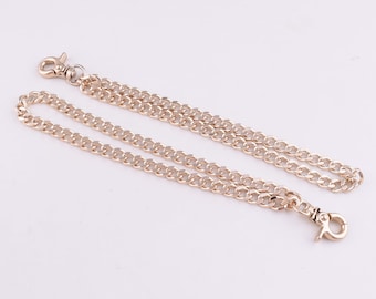 Metal Shoulder Handbag Strap light gold Replacement Handle Chain,20cm Metal Crossbody Bag Chain Strap for bag/clothes/purse accessories
