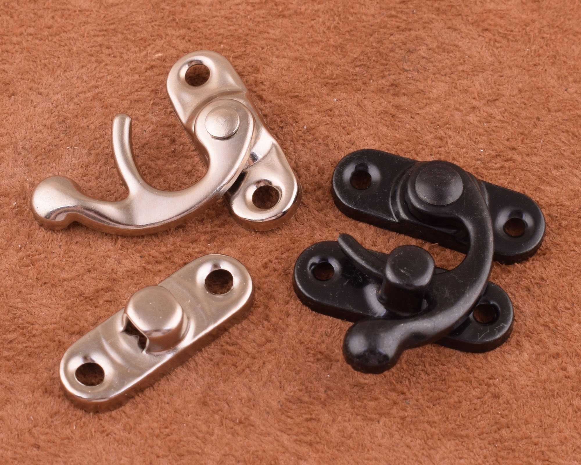 Silver/black Iron Padlock Latch Hasp Buckle Horn Lock Catch Etsy