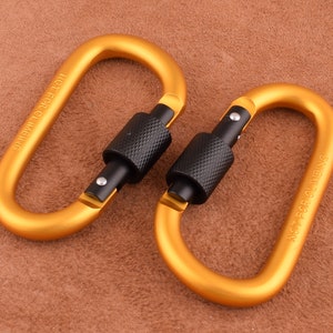 yellow Key Ring Aluminum Carabiner Keychain Clip,Spring Snap Key Chain Clip Hook 63*26mm Carabiner Lock Clips for purse/Bag Supplies
