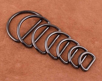 gunmetal D Rings belt buckles D- Rings Metal D ring/jump ring Findings 10pcs for Bag/Belt Strap hook/dog collar,Multiple sizes are available
