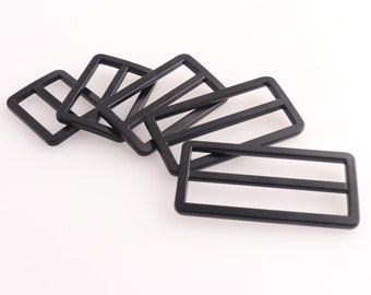 25-50mmBlack Slide Schnalle flach Adjuster Slide Triglide Strap Keeper Metall Band Schnalle für Kleidung/Crafts liefert Webbing Hardware 4 Stk