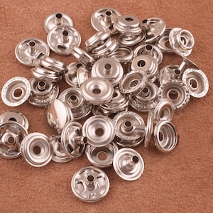 30sets metal snap button silver 12mm Snap Fasteners Press Stud Leather Craft Closure Fasteners For DIY leather and cotton handbags
