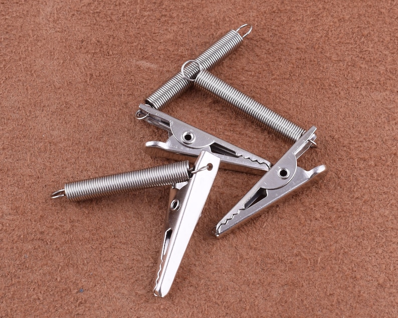 Alligator Clips with Teeth,Crocodile Clip 65mm Hair Clip Bib Clips,Bulk Silver Prong Barrettes Roach Clips for diy makingCrafting Supplies