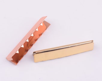 Cinta de la cinta del extremo de la abrazadera de la tapa, las perlas del clip de 2 pulgadas de la cinta del extremo del prensado de la tapa del plástico, el conector de la punta del extremo del crimpado de 50 mm para la fabricación de la cinta/diy