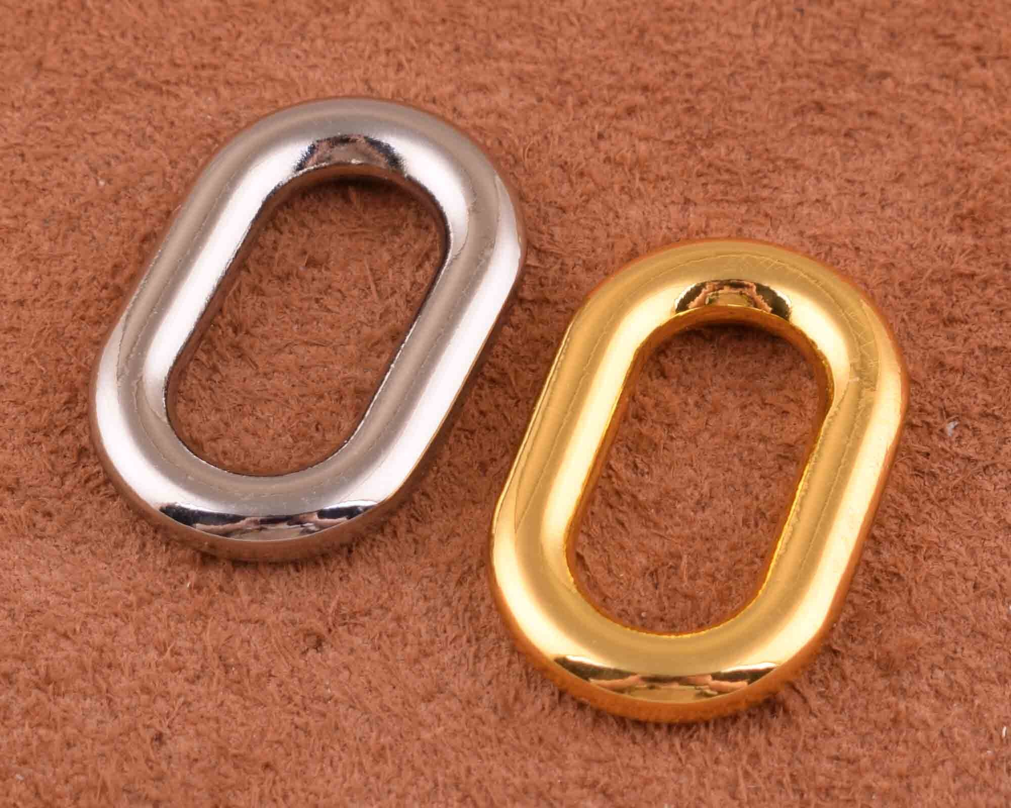 Metal Oval Rings,oval Loop 15pcs Nickel and Gold Welded Oval Ring