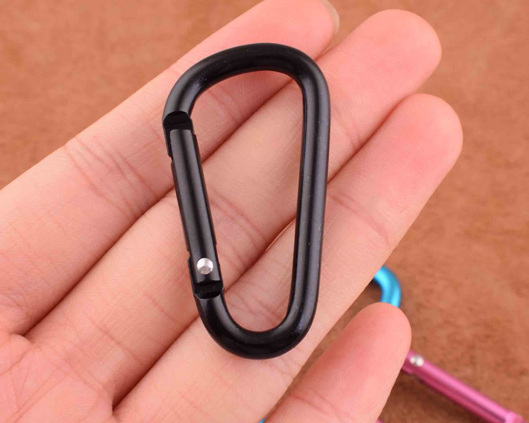 Durable Aluminum D-Ring Spring Carabiner for Outdoor Camping