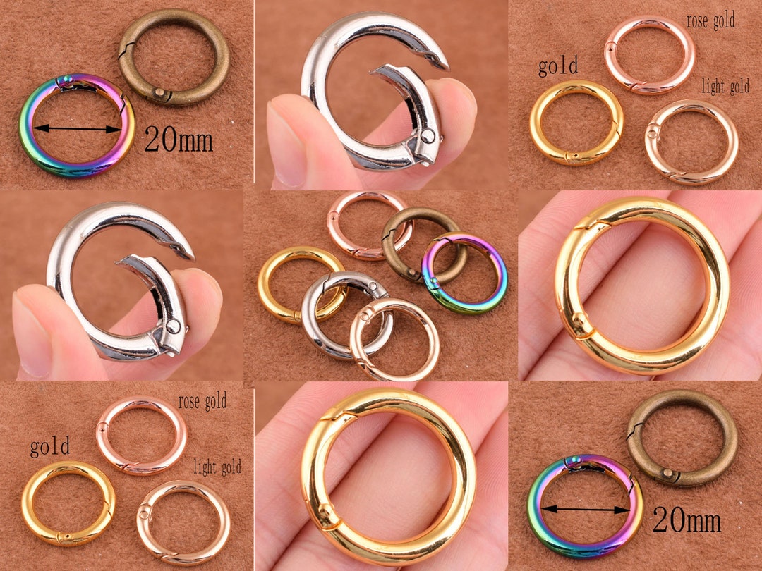 6 PCS Spring Gate Ring 20 Mm Spring Ring Push Gate Snap Hook Purse O