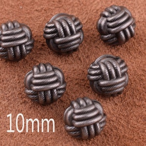 metal buttons Volleyball shapem buttons 10pcs 10mm light black round buttons coat buttons unsmooth buttons