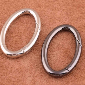 silver oval Ring Gate Oval Spring Snap Hooks 38*20mm Gate Ring 4pcs A Pack,1.5 inch Spring gate ring for Buckle/Keychain/Fastener