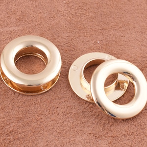 Eyelets Grommets metal eyelets 12mm Grommet Eyelet zinc Alloy eyelets Metal Grommets light gold Handbag Eyelets For leather craft/bag/purse