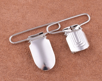 10er Set Schnuller-Clips In Weiß - Metall Clips Für DIY Lederarbeiten Und Baby-Zubehör