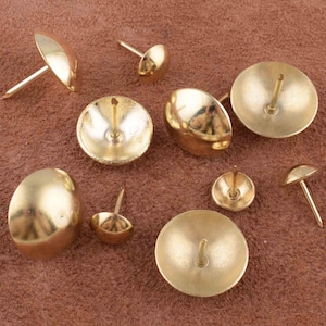 gold Push Pins,Upholstery Tacks/Nails,11/19/22mm Sofa nail,Vintage Round Leather Tack,decorative thumbtack for box/sofa/furniture/diy making