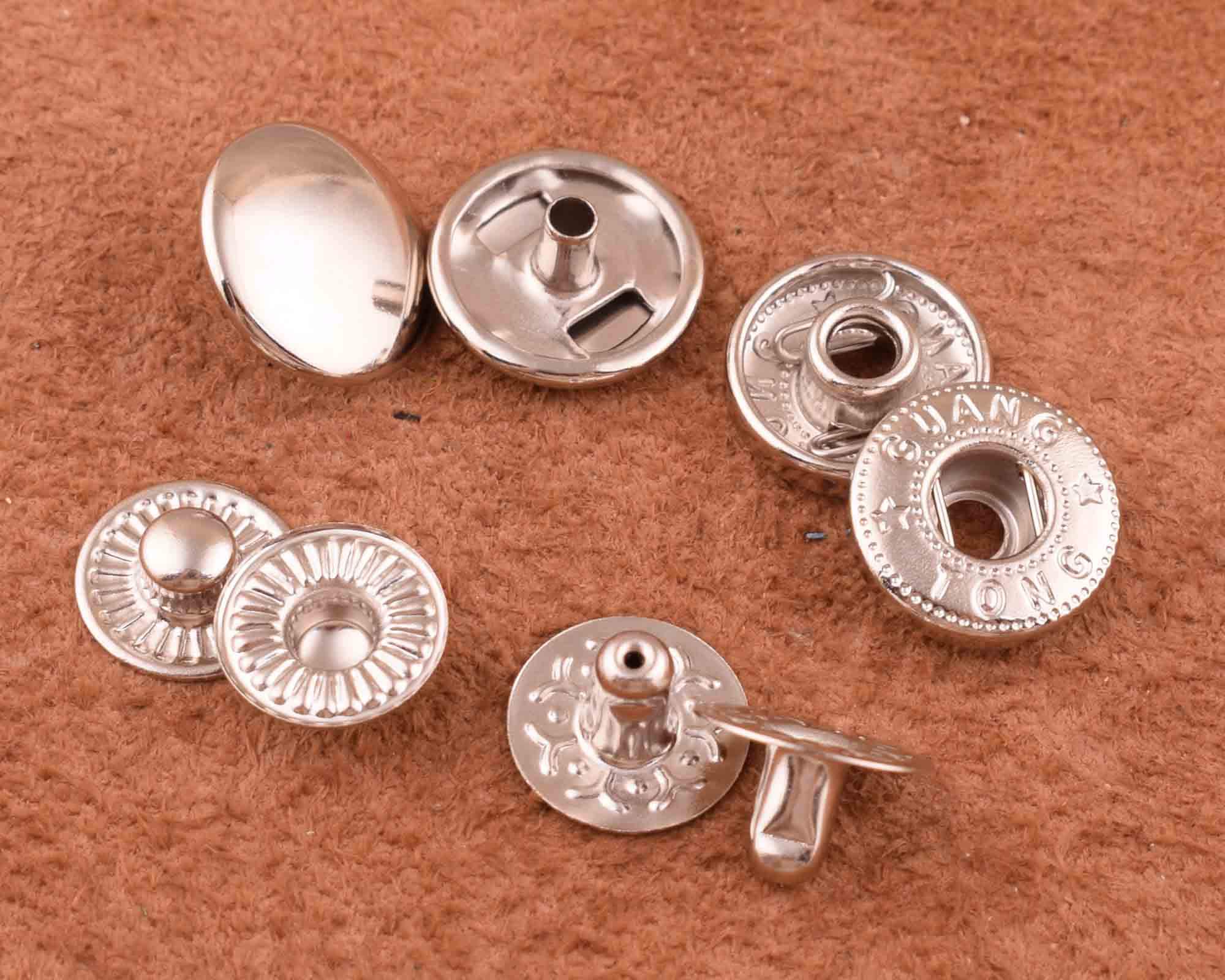 50 sets metal Snap button silver snap buttons 13mm snap Etsy