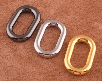 6pcs Oval Ring Buckles Findings 17mm Leather craft Heavy Duty Cord Handbag Purse Bag Making Hardware Supplies