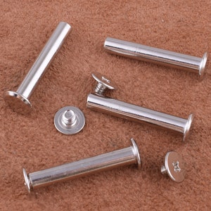 Solid Screw Snaps Rivet Metal Screw Rivets,31*9mm flat head screw rivets silver button screwback stud for bag/purse Hardware Accessory