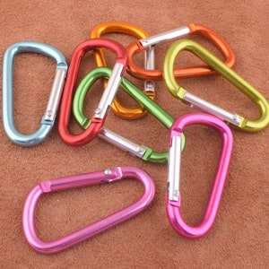 Eight kinds of color Carabiner Hiking 1.5 inch Carabiner Keychain Various color Engraved Keychain Cool Keychain Aluminum Carabiner--8pcs