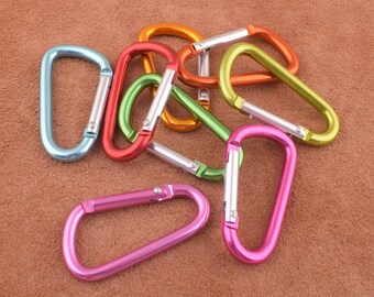 Eight kinds of color Carabiner Hiking 1.5 inch Carabiner Keychain Various color Engraved Keychain Cool Keychain Aluminum Carabiner--8pcs