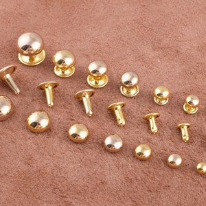 Double Cap Rivets 12/10/9/8/7/6/5mm Stud Rapid Rivets Leather Craft Repair x100 Rivets Metal Spikes Studs for bag/purse/Leather Crafts