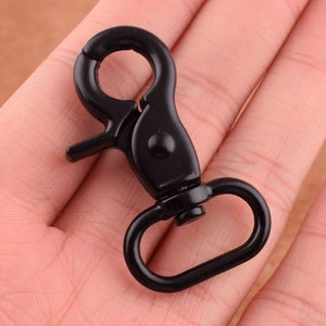 Swivel Hooks black Lanyard Clips zinc alloy push gate hook Swivel hook 44*20mm swivel clasp lobster buckle for Lanyards/bag