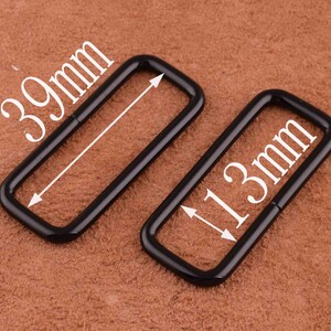 20pcs Black Rectangular Ring 39mm Strap Rectangle Ring 1.5 Inch Metal ...