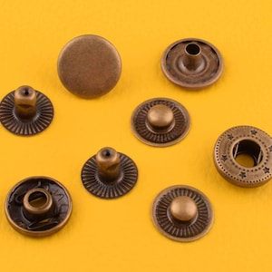 metal snap buttons,50 sets iron bronze round Snap Fasteners for bags clothes fasteners 15 mm argent snap button Snap Fastener for clothes