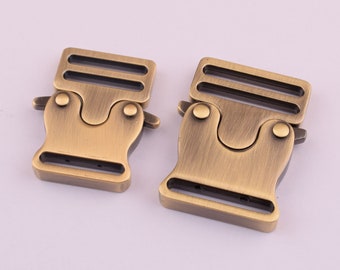 Metal Release Side Buckle 25/20mm Dog Cat Collar Belt Parachute Strap Paracord bronze Snap Clips Wholesale Bulk for bag/pet