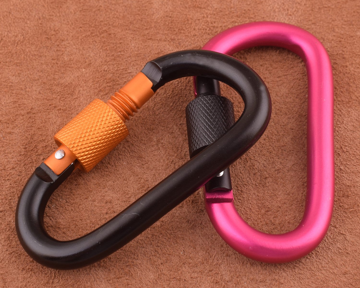 【かおリン様】CLIMBING KEY RING 2個セット(ピンク、ブラック) 62*26 Mm Black/pink Carabiner Spring Clip With Personalization, 2