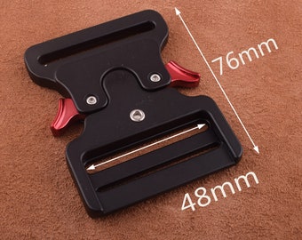 1pcs Black Release Buckle 48mm zinc alloy Adjuster Buckle Strap Buckle Side Release Buckle Adjuster Slider Buckle(2162)
