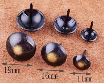 11MM 16MM 19MM 30 PCS Tapicería Negra Tachuelas Tapicería Clavos para Muebles Tapicería Cabezales de Uñas, Tachuelas de Cuero