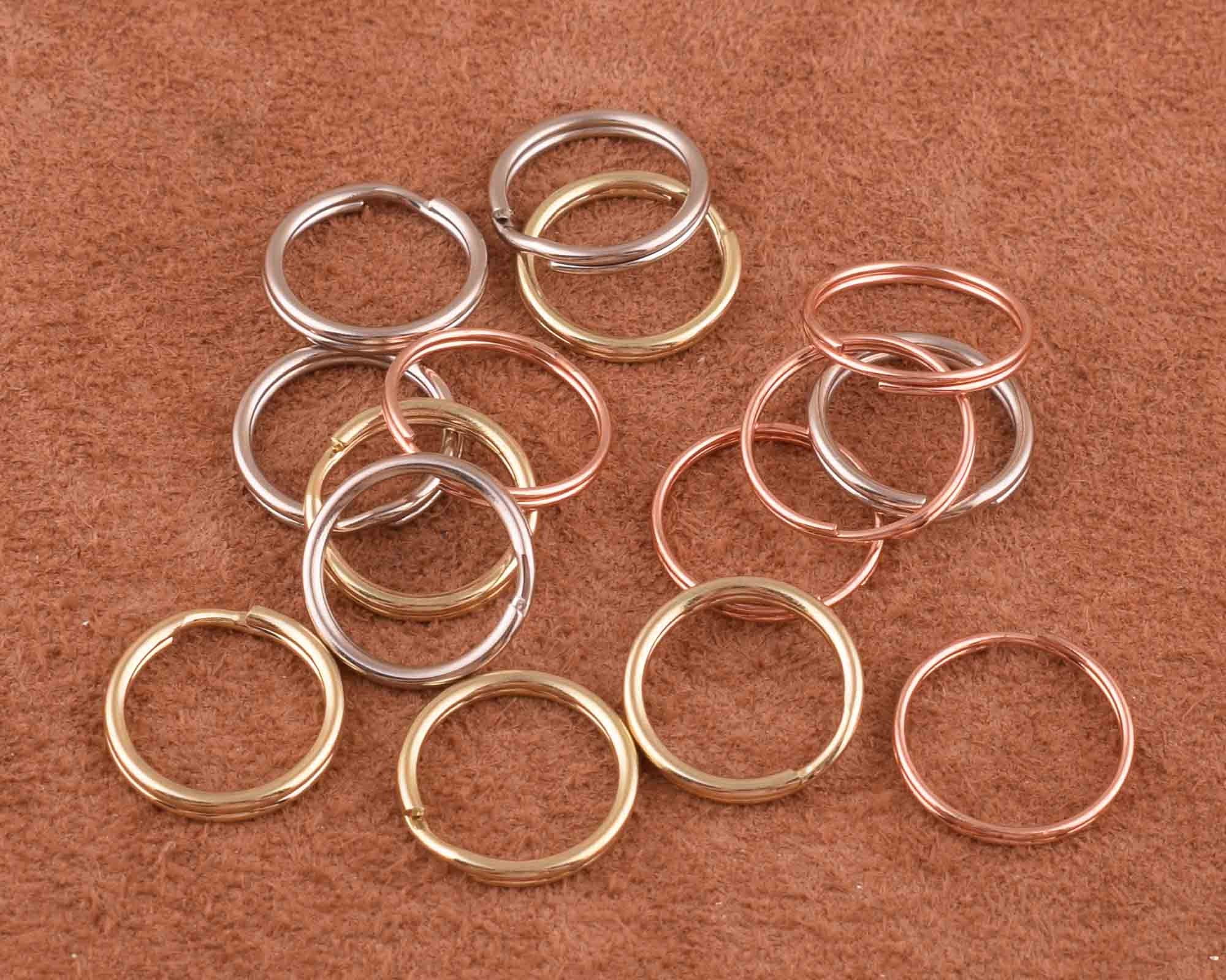 100 Pcs Split Ring, Small Key Rings Bulk Split Keychain Rings DIY Craft  Metal Keychain Connector Accessories (15mm)