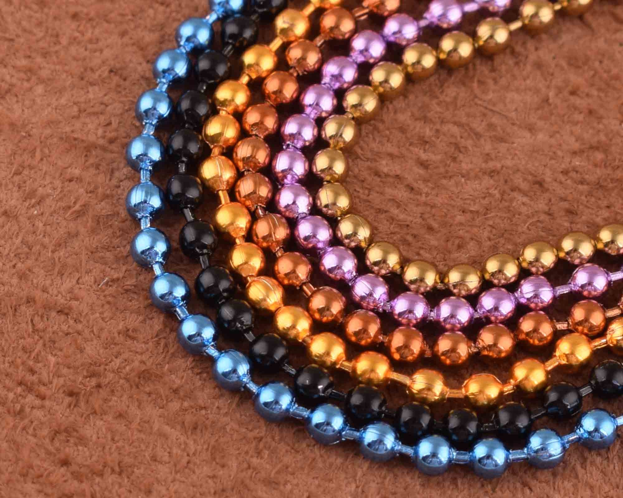 10pcs Ball Chains Over 6 Colors Ball Chain Necklaces,keychain 15cm Ball ...